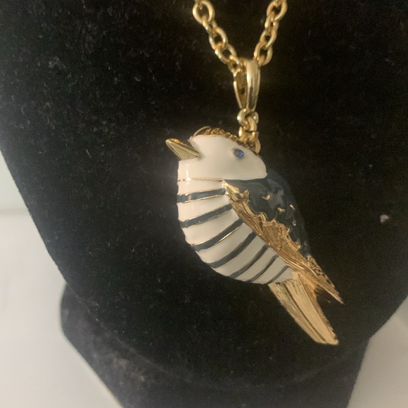 Talbots long chain necklace with blue bird golden - Picture 3 of 5